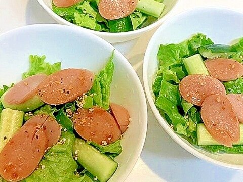 サニーレタスと魚肉ソーセージで☆簡単サラダ